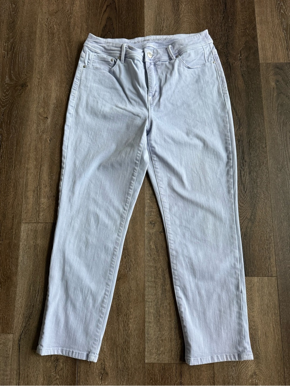Chico’s So Slimming Girlfriend Crop Jeans Periwinkle Women’s size 8